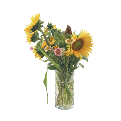 Watercolor flower bouquet