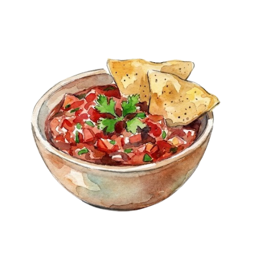Watercolor salsa bowl